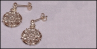 Sterling Silver Rose Drop Earrings